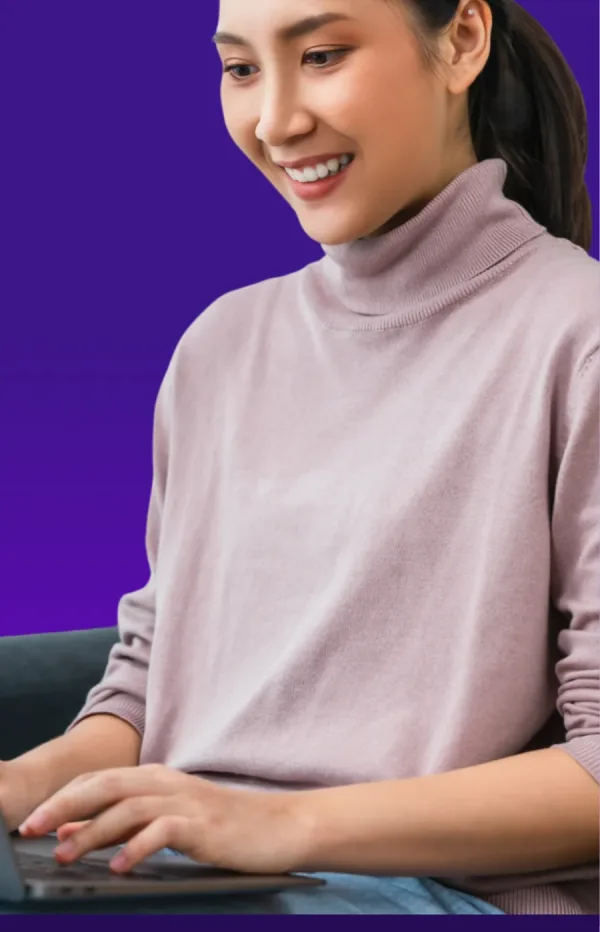 A church staff member using ChurchLedger on her laptop from home